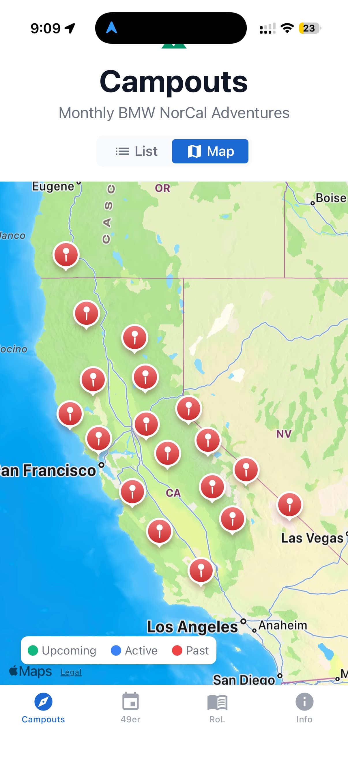 Motorcycle Club Event App screenshot 1